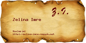Zelina Imre névjegykártya